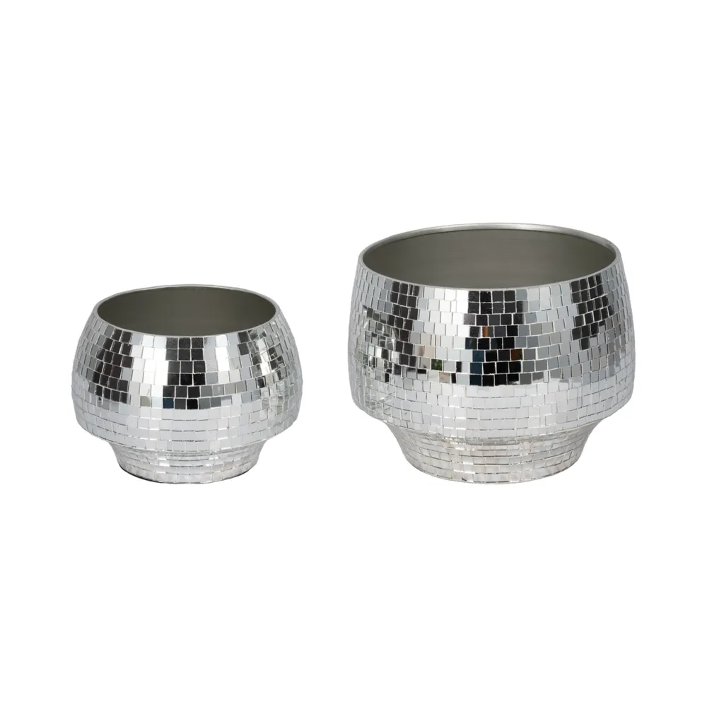 ANTONSHAW SET OF 2 SILVER PLANTER 8 (IN)