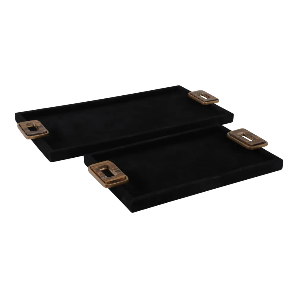 SAMSONFORD SET OF 2 BLACK TRAY 1 (IN)