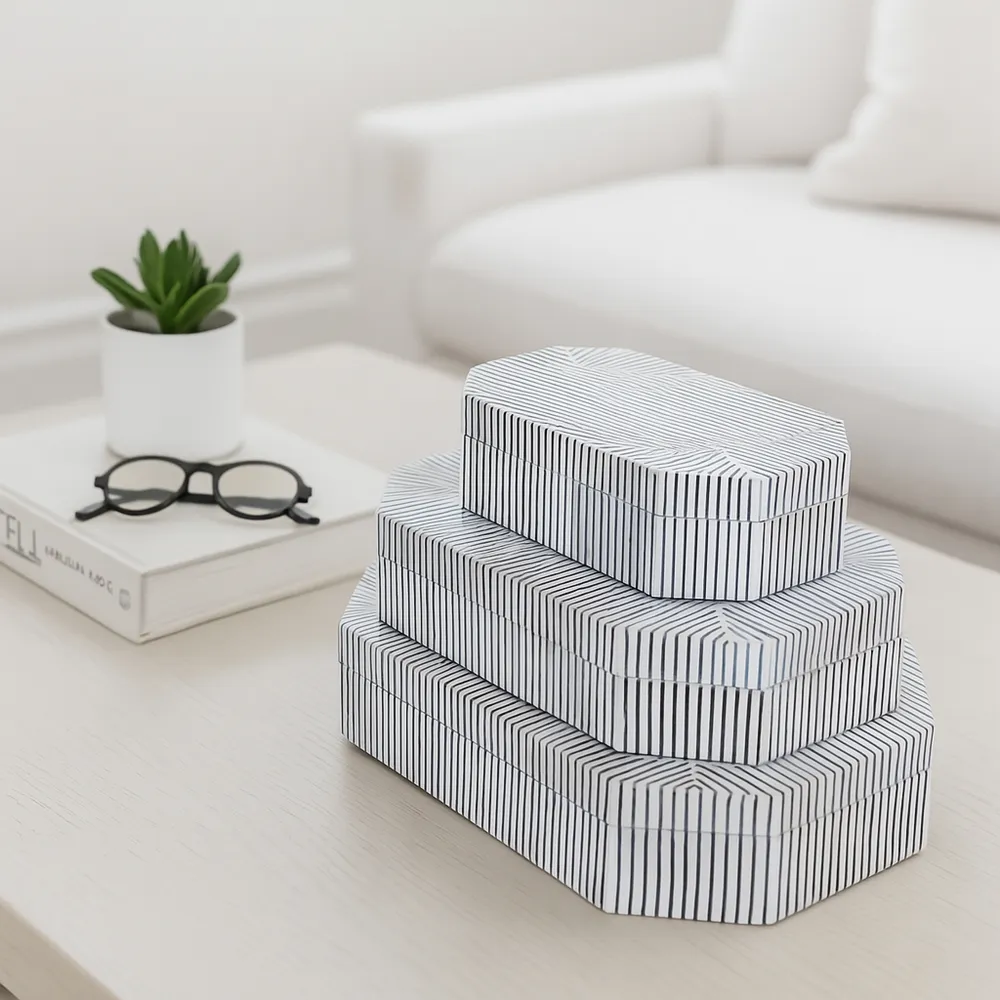 ORIONDALE SET OF 3 WHITE BOXES 4 (IN)