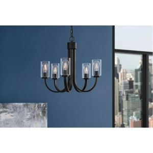Melina 24'' Wide 5-Light Chandelier - Matte Black 5