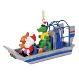 CRUISERS BOAT CHRISTMAS ORNAMENT W SPINNING PROPELLER - GATOR FAMILY 1