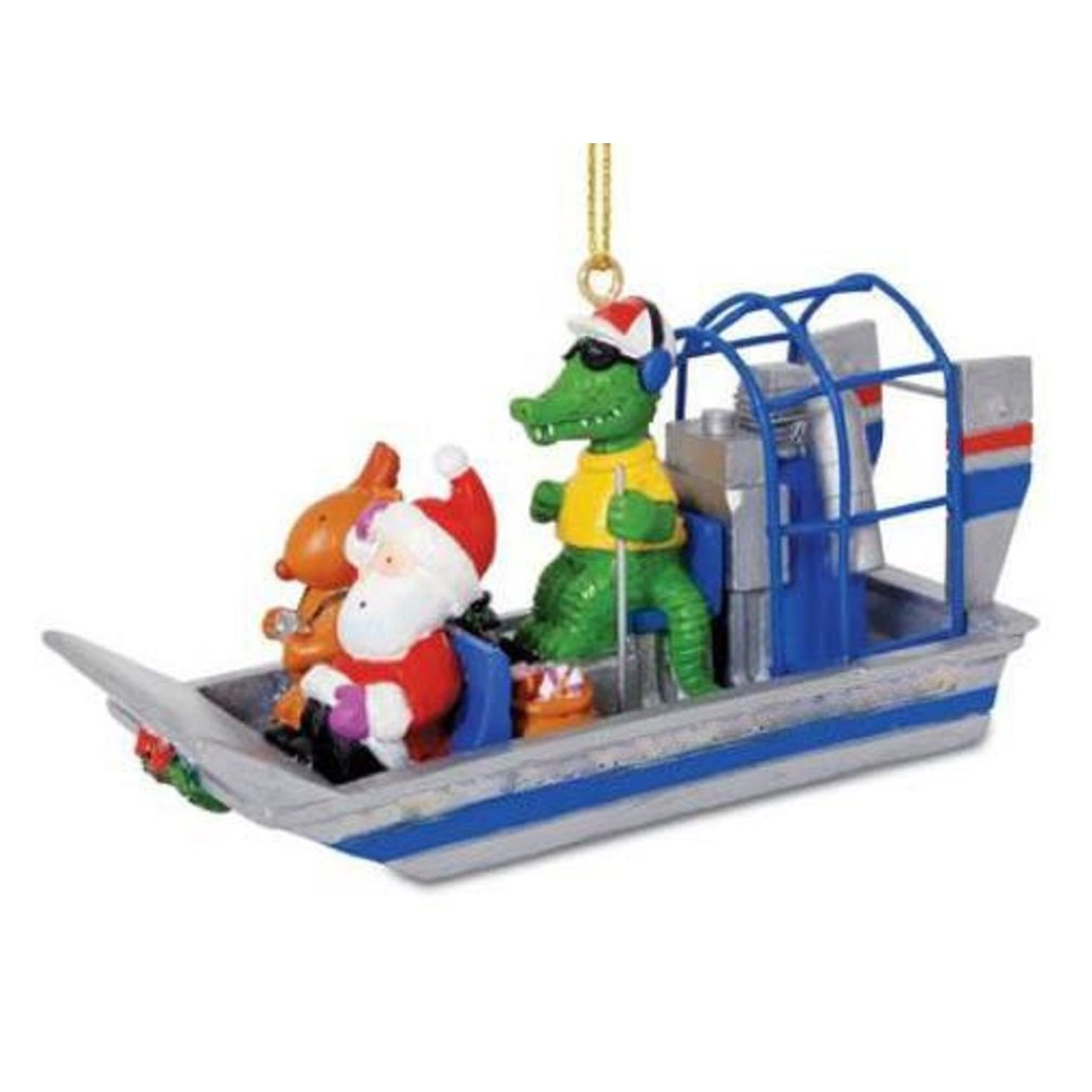 CRUISERS BOAT CHRISTMAS ORNAMENT W SPINNING PROPELLER - GATOR FAMILY