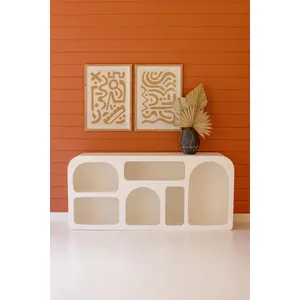 Textured White Console Cubby 3