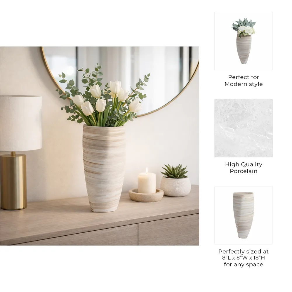 RIDLEYLAKE TAN VASE 18 (IN)