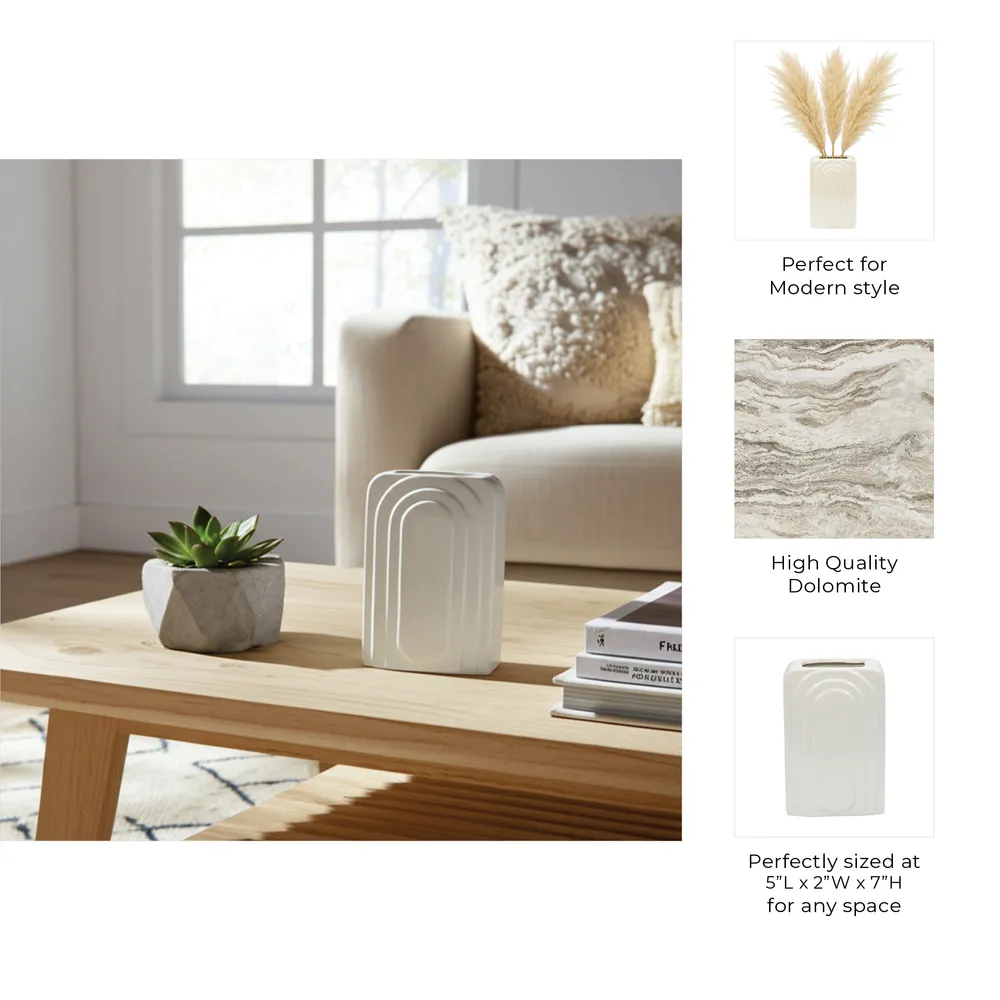 GRAYDONTON WHITE VASE 7 (IN)