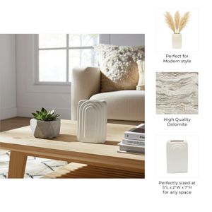 GRAYDONTON WHITE VASE 7 (IN) 10