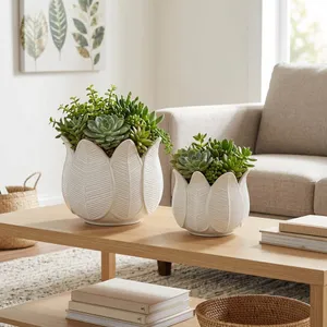 BRADYRIDGE SET OF 2 IVORY PLANTER 7 (IN) 2