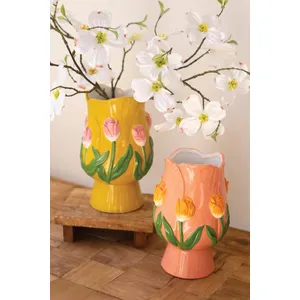 Set of 2 Ceramic Tulip Vases 1