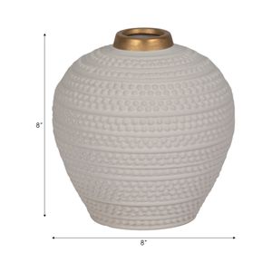 ROWANLAKE WHITE VASE 8 (IN) 8
