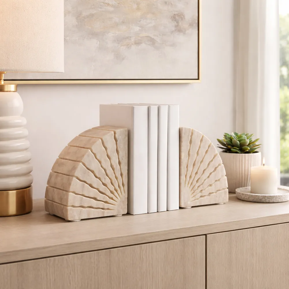 JULIANWAY SET OF 2 TAN BOOKENDS 6 (IN)