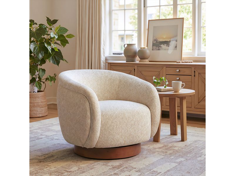 Vinta Swivel Chair Beige 2