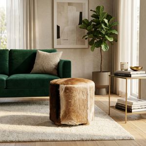 ELMONTHAVEN IVORY OTTOMAN 18 (IN) 10