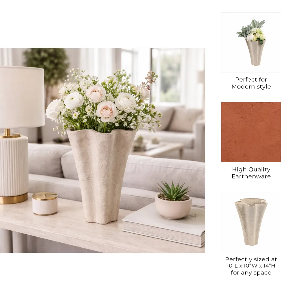 ENSLEYMILL TAUPE VASE 14 (IN)