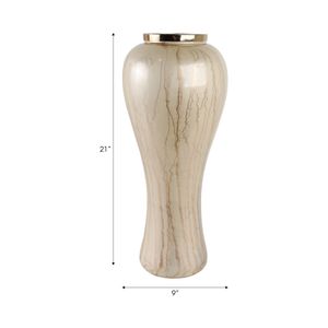 HENLEYGATE IVORY GLASS VASE 21 (IN) 9