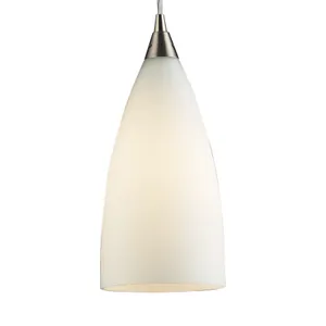 Vesta 5'' Wide 1-Light Mini Pendant - Satin Nickel with White Glass 4
