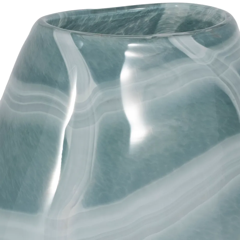 PEARLCREST BLUE GLASS VASE 13 (IN)