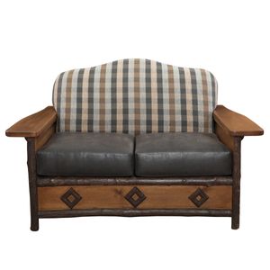Hickory Log  Diamond Peak Loveseat - Premium Fabric - Seat:  Fabric TBD;   Backrest:  Fabric TBD 6