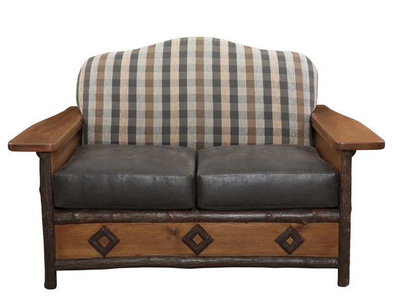 Hickory Log  Diamond Peak Loveseat - Premium Fabric - Seat:  Fabric TBD;   Backrest:  Fabric TBD 6