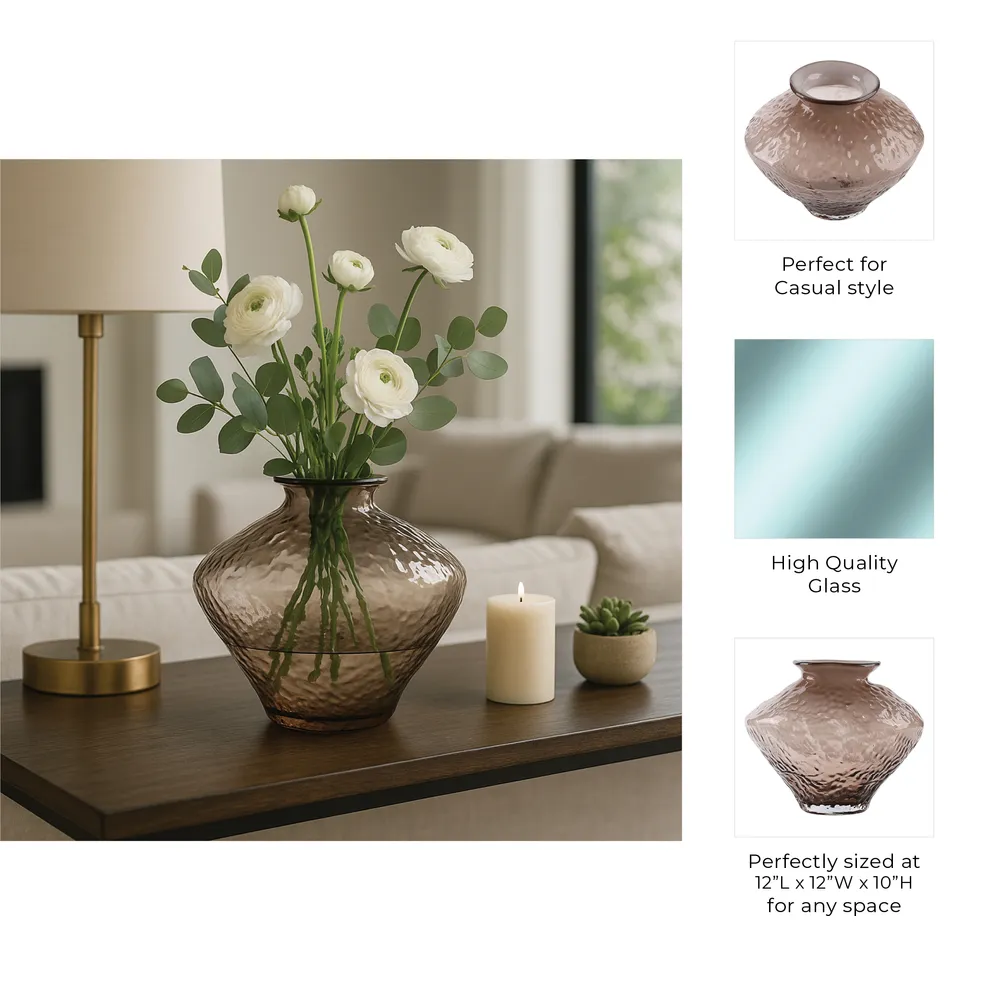 HAROLDHAVEN BROWN GLASS VASE 10 (IN)