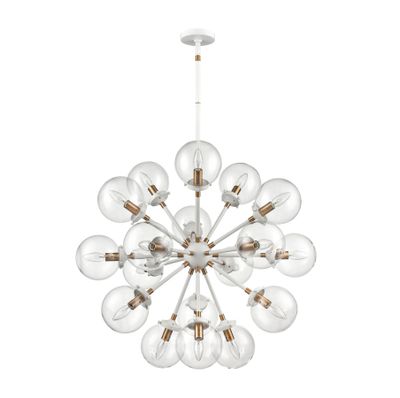 Boudreaux 32″ Wide 18-Light Chandelier - Matte White