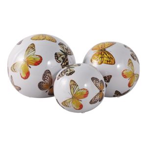 SYLVANWAY SET OF 3 WHITE ORBS 6 (IN) 6