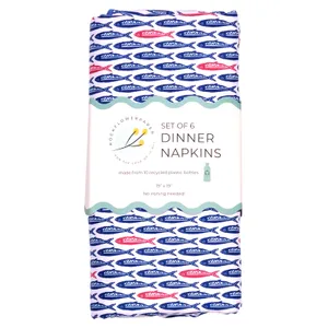 Sardine Swimmers blu Eco Dinner Napkin (Set of 6) 2