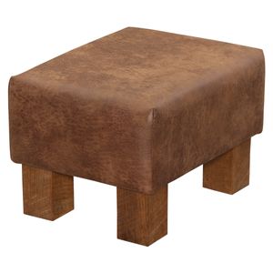 Upholstered Footstool - Barnwood Leg - Customer Fabric 1