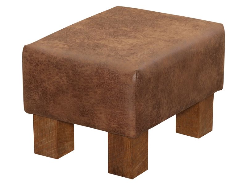 Upholstered Footstool - Barnwood Leg - Standard Fabric 1