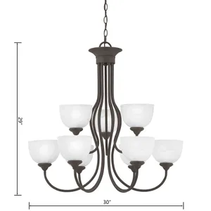 Tahoe 30'' Wide 9-Light Chandelier - Painted Bronze 2