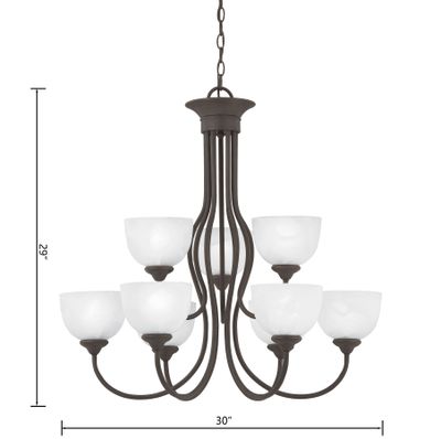 Tahoe 30'' Wide 9-Light Chandelier - Painted Bronze