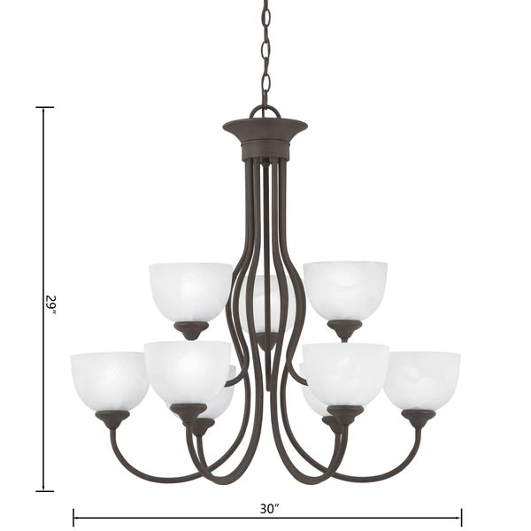 Tahoe 30'' Wide 9-Light Chandelier - Painted Bronze