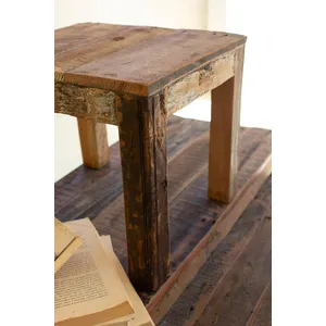 Set of 6 Recycled Wood Benches 2