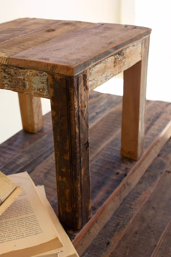 Set of 6 Recycled Wood Benches
