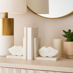 SUTTONTON SET OF 2 WHITE BOOKENDS 5 (IN) 2