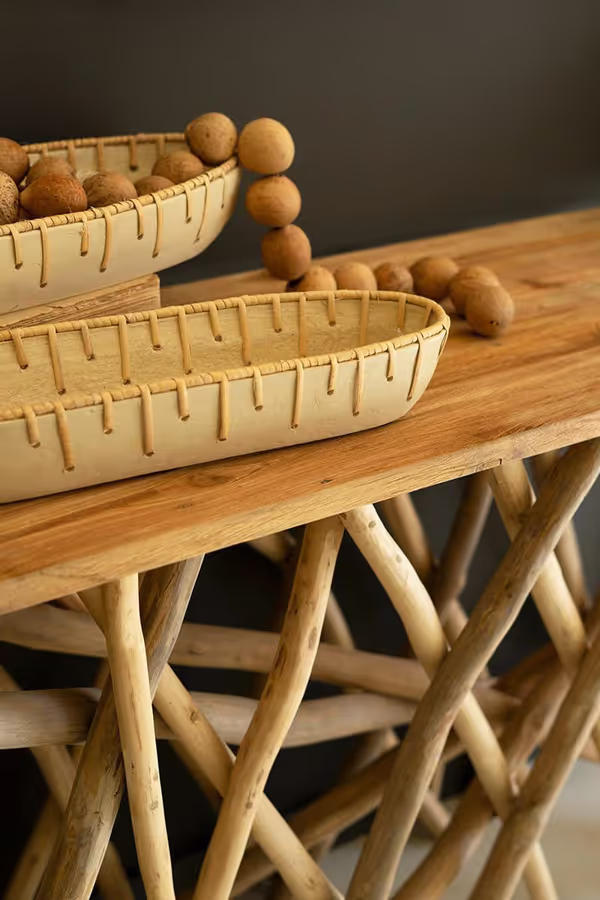 Repurposed Teakwood Branches Console Table