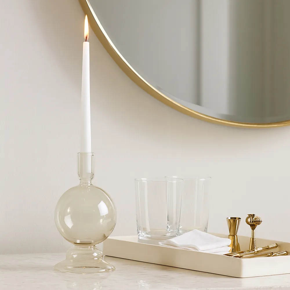 SKYLERCLIFF CLEAR CANDLE HOLDER 7 (IN)
