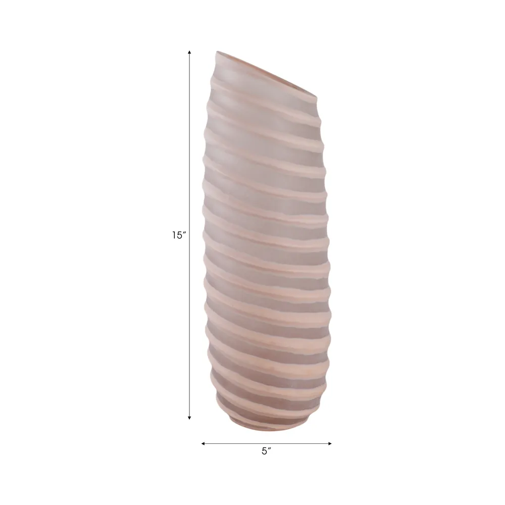 SAMSONWICK IVORY GLASS VASE 16 (IN)