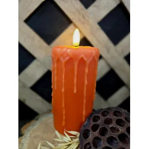 Melted Orange Drip 3x6in Realistic Flame LED Candle 2