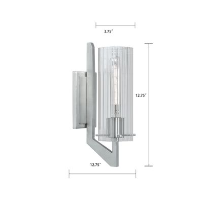Faceted 12.75″ High 1-Light Sconce - Brushed Nickel