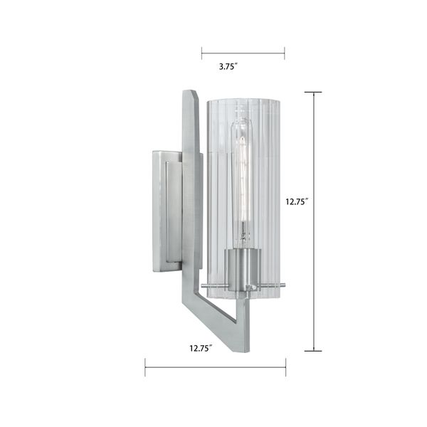Faceted 12.75'' High 1-Light Sconce - Brushed Nickel