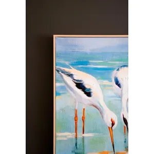 Framed Acrylic Shore Birds Painting 2