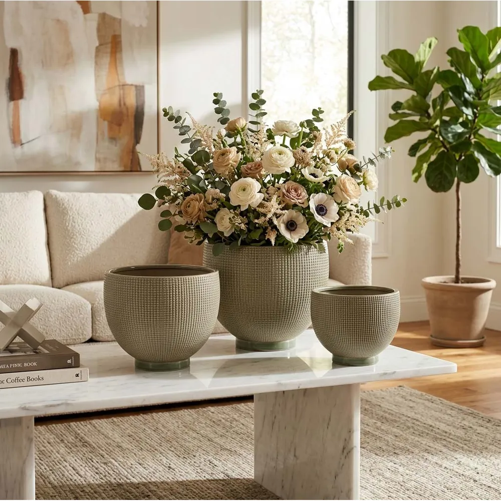 AIDENLEY SET OF 3 GREEN PLANTER 12 (IN)