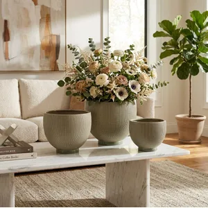 AIDENLEY SET OF 3 GREEN PLANTER 12 (IN) 2