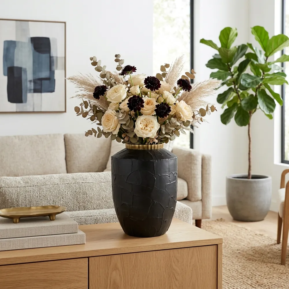 BLAINECLIFF BLACK VASE 19 (IN)
