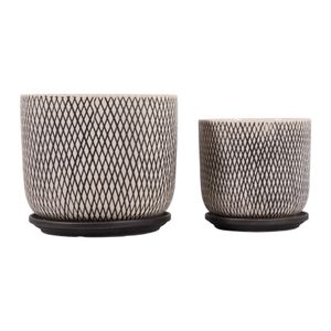 RAFECLIFF SET OF 2 BLACK PLANTER 7 (IN) 6