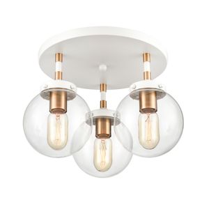 Boudreaux 15'' Wide 3-Light Semi Flush Mount - Matte White 1