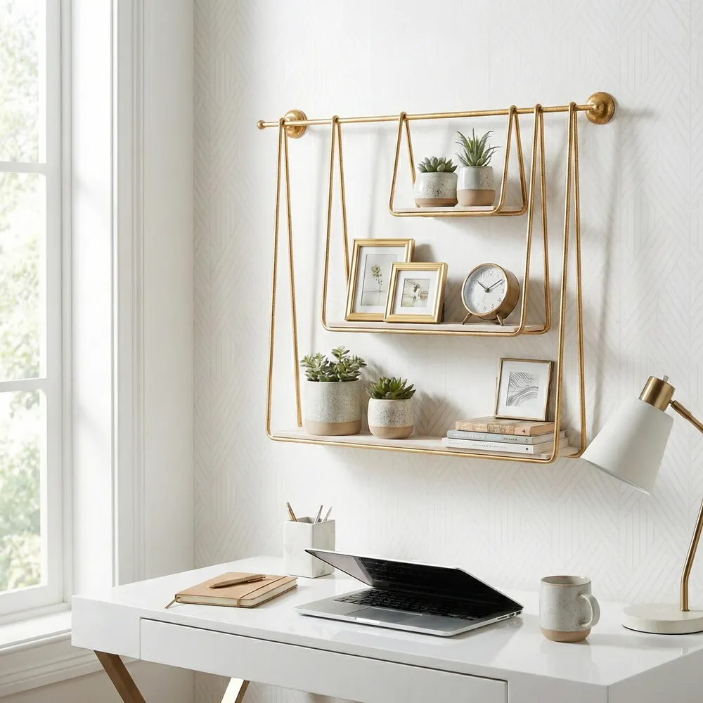 GARANDRUN WHITE WALL SHELF 29 (IN)