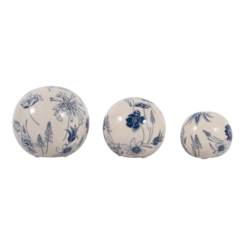 TESSWIND SET OF 3 BLUE ORBS 6 (IN)