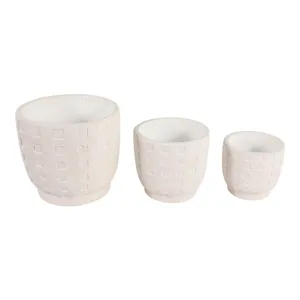 LEONABURN SET OF 3 IVORY PLANTER 9 (IN) 6