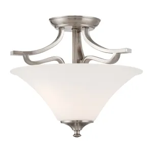 Treme 13'' Wide 2-Light Semi Flush Mount - Brushed Nickel 1